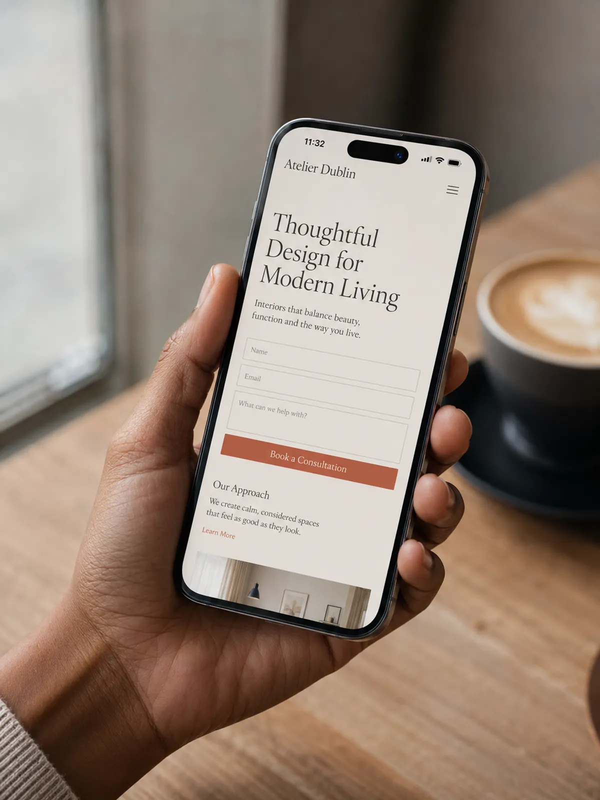 Reviewing the brief and paying securely from a phone