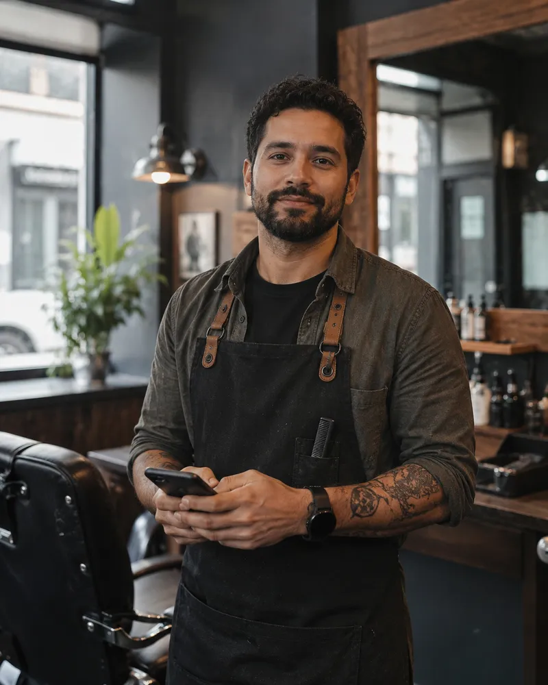 A barber in his shop